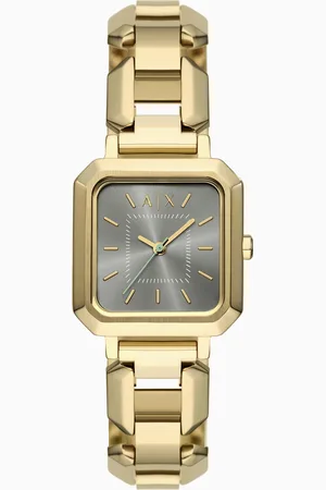 Armani Exchange Three-Hand Gold-Tone Stainless Steel Watch