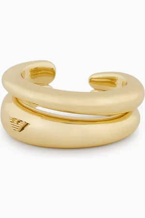 Emporio Armani Anillo con punto focal central de latón dorado
