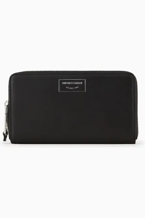 Emporio Armani Cartera con cremallera perimetral en piel ecológica ASV