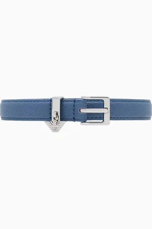 Emporio Armani Cinturón con estampado de ciervo y logotipo con colgante de águila