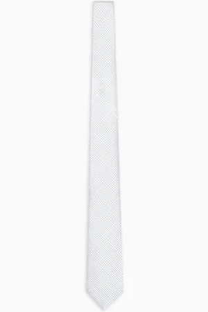 Emporio Armani Corbata de seda pura con microcuadros de tejido jacquard