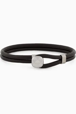 Emporio Armani Conjunto de pulsera de piel y gemelos