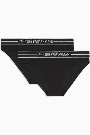 Emporio Armani Paquete de dos braguitas de algodón orgánico con banda con logotipo ASV