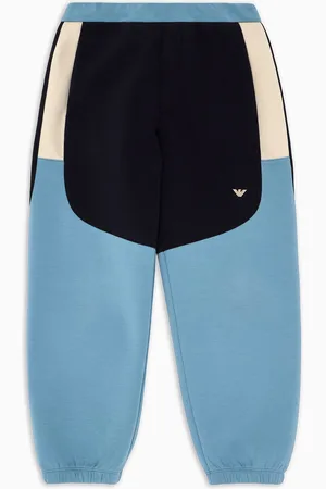 Emporio Armani Pantalones de chándal de punto doble con detalles en bloques de color ASV