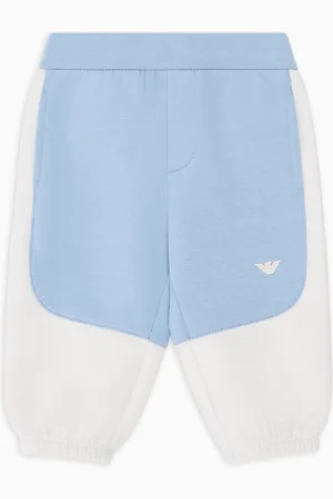 Emporio Armani Pantalones de chándal de punto doble con detalles en bloques de color ASV