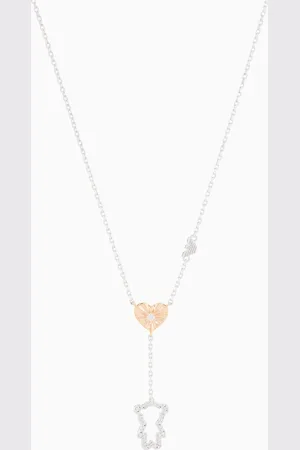 Emporio Armani Collar con colgante en forma de Y en plata de ley bicolor