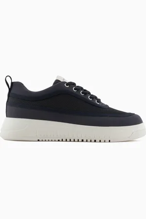 Emporio Armani Deportivas de malla y gabardina con suela estriada