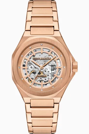 Armani Exchange Reloj autom??tico de acero inoxidable en color oro rosa