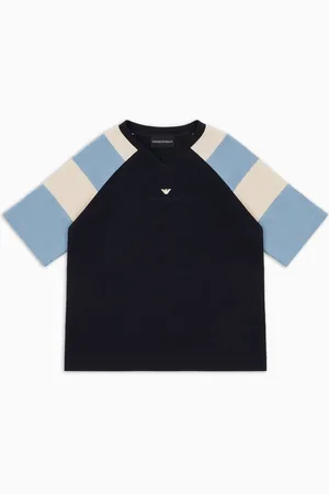 Emporio Armani Camiseta ancha de punto con detalle a rayas ASV