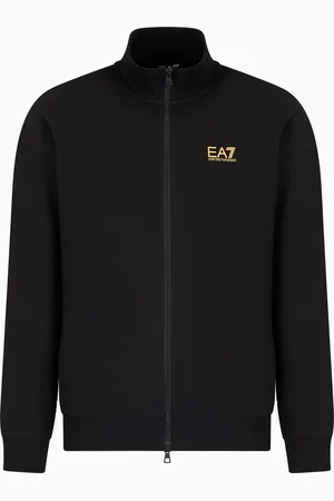EA7 Sudadera tipo cárdigan de algodón Core Identity