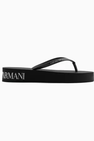 Emporio Armani Chanclas de goma con logotipo y plataforma