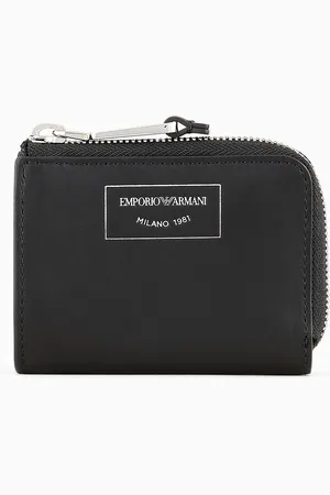 Emporio Armani Minicartera con cremallera perimetral en piel ecológica ASV