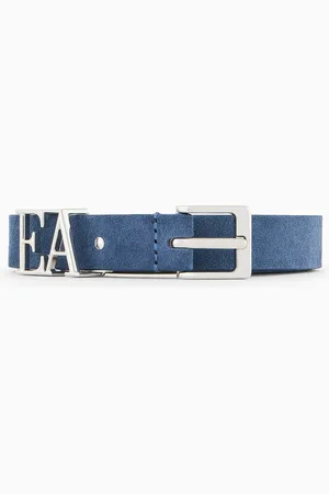 Emporio Armani Cinturón de ante con hebilla con silueta EA