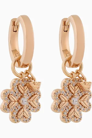 Emporio Armani Pendientes de aro de plata de ley color oro rosa