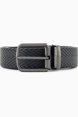Emporio Armani Cinturón de piel con estampado trenzado