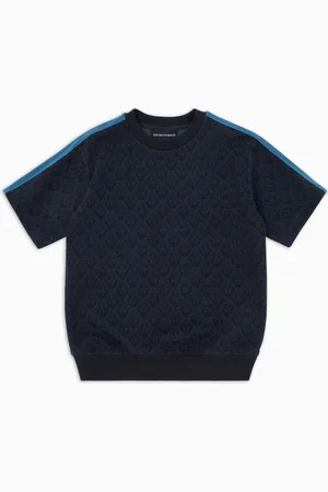 Emporio Armani Camiseta de punto jacquard con motivo integral de águila ASV