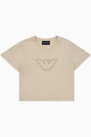 Emporio Armani Camiseta de punto con águila calada ASV