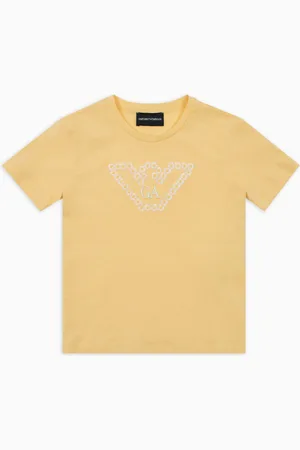Emporio Armani Camiseta de punto con águila y margaritas ASV