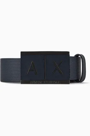 Armani Exchange Cintur??n de piel con hebilla rectangular.