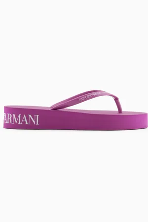 Emporio Armani Chanclas de goma con logotipo y plataforma