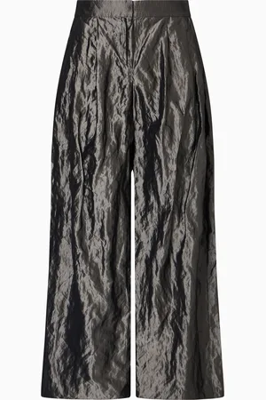 Emporio Armani Pantalones con pinzas de tafetán memory