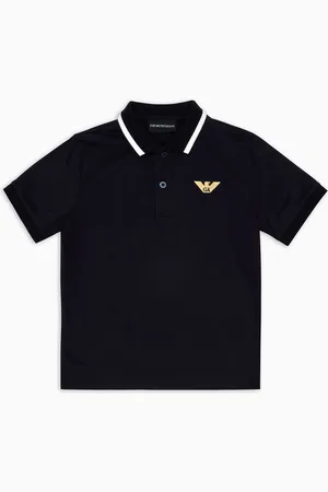 Emporio Armani Polo de punto de mezcla de lyocell con logotipo bordado ASV