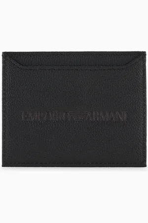 Emporio Armani Tarjetero de piel abatanada