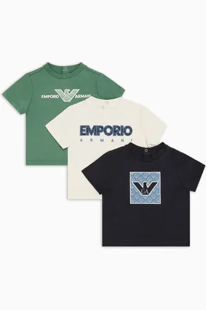 Emporio Armani Paquete de tres camisetas de punto con logotipo gráfico estampado ASV