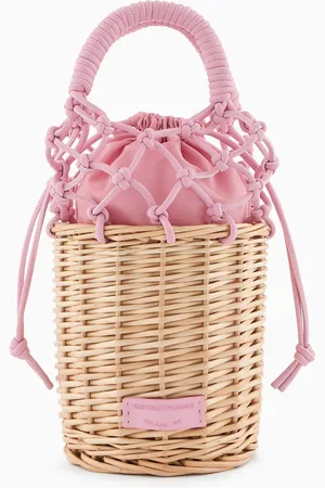 Emporio Armani Bolso cubo de mimbre trenzado