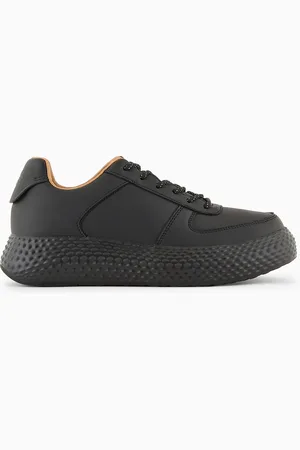 Emporio Armani Deportivas de piel con suela alta estriada