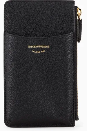 Emporio Armani Funda para teléfono MyEA con estampado de ciervo, cremallera y bolsillos