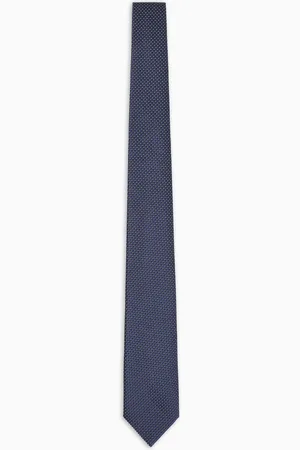 Emporio Armani Corbata de seda pura con microcuadros de tejido jacquard