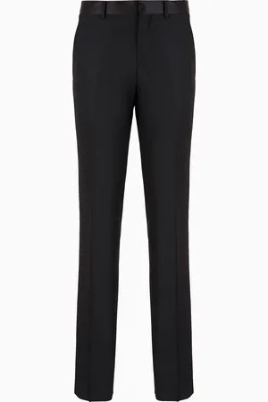 Emporio Armani Pantalones de lana virgen cepillada
