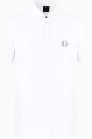 Armani Exchange Polo de algod??n el??stico de corte entallado con logotipo