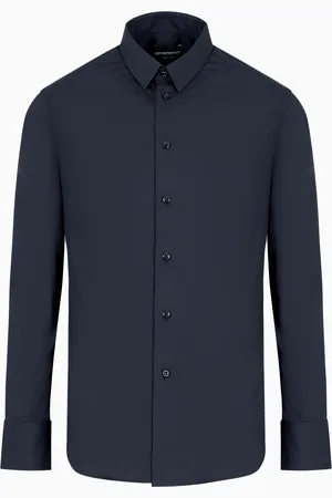 Emporio Armani Camisa de popelina de algodón elástico