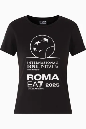 EA7 Camiseta de cuello redondo de algodón elástico Masters de Roma (Internazionali BNL d