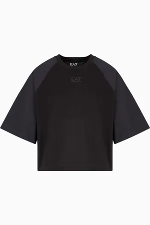 EA7 Camiseta de cuello redondo Contemporary Sport de punto de algodón