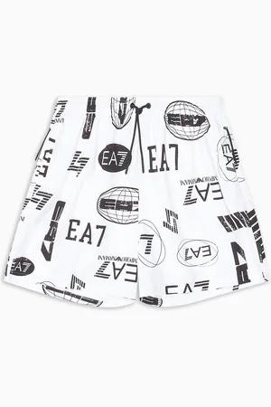 EA7 Bañador de largo medio Logo Series con estampado de logotipo integral