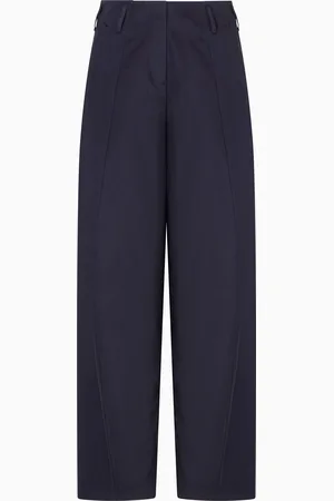 Emporio Armani Pantalones de pernera ancha de algodón esmerilado elástico