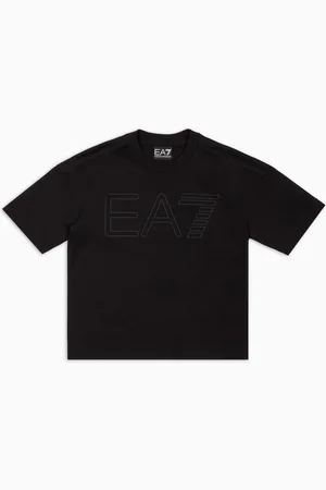 EA7 Camiseta de cuello redondo Logo Series Boy de algodón