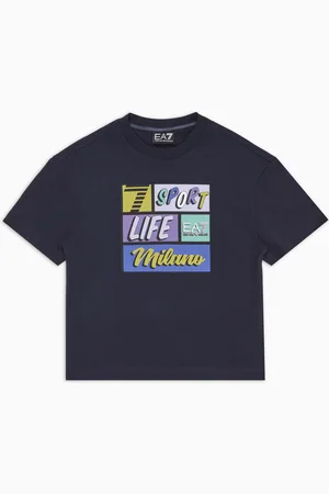 EA7 Camiseta con estampado Graphic Series Boy en punto de algodón