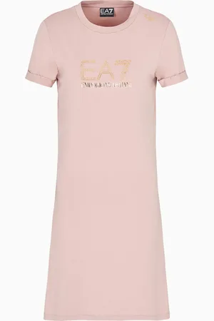 EA7 Vestido Evolution de punto de mezcla de algodón y modal elástico