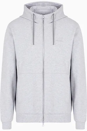 EA7 Sudadera con capucha y cremallera de algodón Visibility
