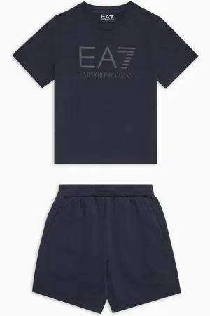 EA7 Conjunto de camiseta y pantalones cortos de algodón Visibility Boy