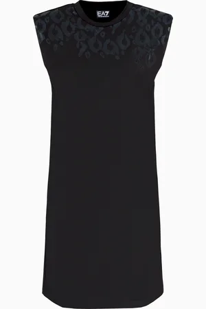 EA7 Vestido corto Graphic Series de algodón elástico