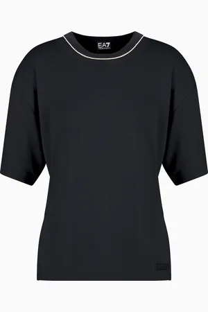 EA7 Camiseta de cuello redondo Precious de mezcla de modal