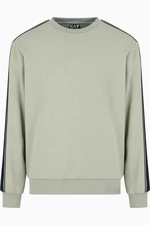 EA7 Sudadera de cuello redondo de punto de algodón Logo Series