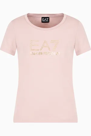 EA7 Camiseta de mezcla de algodón y modal elástico con maxilogotipo Evolution