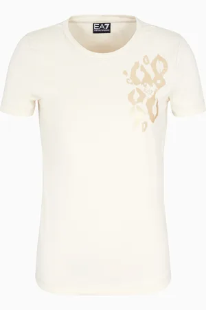 EA7 Camiseta de cuello redondo Graphic Series en algodón elástico