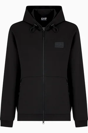 EA7 Sudadera con capucha Lux Identity de interlock de mezcla de algodón